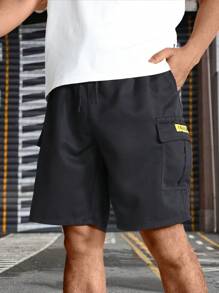1pc Men's Summer Multi-Pocket Cargo Shorts,Casual Drawstring Waist Shorts For Outdoor Sports,Leisure