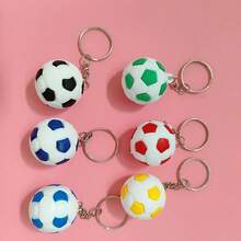 3 件套随机颜色足球形状钥匙扣吊坠、世界杯纪念品礼物、学生配饰、汽车钥匙扣、毕业礼物 - 彩色 - 查看 4