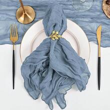 12pcs Cheese Cloth Napkins, 19.69 X 19.69 Inches Dinner Napkins With Ruffle Decor, Suitable For Home, Wedding, Bridal Shower, Party, Christmas, Family Gathering, Picnic (Ash Blue) - Multicolor - View 9