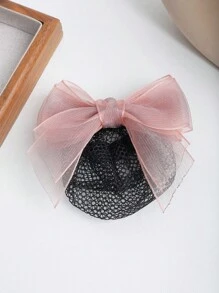 1 件女士优雅网状蝴蝶结按扣发夹，多功能专业发髻固定发饰，爪夹，发夹，发夹，发夹，发夹，学校用品，蝴蝶结配饰