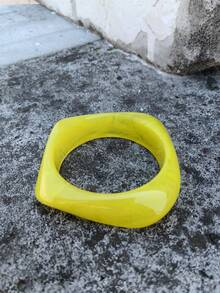 1 件几何夏季扎染手链树脂弧形海滩手镯，不对称醋酸纤维袖口腕带，时尚百搭 - 手鐲 - 查看 25