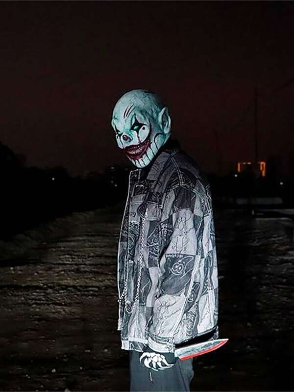 Terror Evil Clown Mask, Clown Grimace Mask, Smile Killer Mask, Horror Skull Mask, Full Head Latex Clown Mask For Halloween, Role-Playing Costume, Stage Performance Accessories, Holiday Party Outfit, Masquerade Ball Costume Props, Suitable For Halloween Parties, Carnivals, Birthdays, And Other Occasions, The Perfect Holiday Gift For Family And Friends