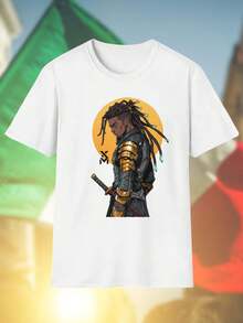 T shirt uomo Cyberpunk Warrior Samurai Dreadlocks Moon Katana Armor moda streetwear casual alta qualità regalo  offerta speciale novità must have