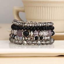5 Stücke/Set Boho-Stil Armband Set mit Glasperlen, geeignet für den täglichen Gebrauch
