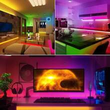 Oświetlenie LED do pomieszczeń 1/30 metra, pasek LED RGB z pilotem IR i aplikacją Bluetooth, samoprzylepne światło LED z synchronizacją muzyki, tryb czasowy, do sypialni, pokoju zabaw