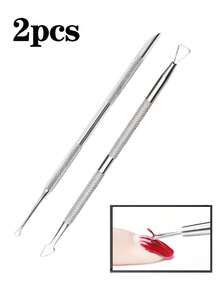 Stainless Steel Nail Pusher, Dual-Head Round & Bevel Shovel, Cuticle Removal & Nail Prep Tool With Emery Board, Essential For Dead Skin & Polishing Prep, Manicure & Pedicure Salon Must-Have, Unscented Tools & Accessories - Multicolor - View 13