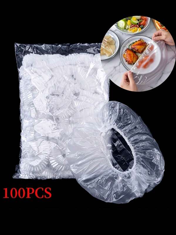 100pcs Reusable Food Wrap Storage Covers Bags For Bowl Elastic Plate Silicone Lid Cover Kitchen Fruit Plastic Fresh-Keeping Seal