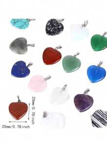 1pc 20mm Heart Shaped Pendant Without Chain, For DIY Necklace, Bracelet, Keychain Accessories