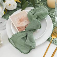 12pcs Cheese Cloth Napkins, 19.69 X 19.69 Inches Dinner Napkins With Ruffle Decor, Suitable For Home, Wedding, Bridal Shower, Party, Christmas, Family Gathering, Picnic (Ash Blue) - Multicolor - View 15