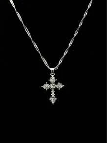 Elegant Cross Necklace With Cubic Zirconia – Minimalist Collarbone Chain | Sparkling Zirconia Inlay, Perfect For Daily Wear & Ideal Gift For Back-To-School, Halloween, Christmas, Valentine's Day & More