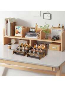 展示架木质立架木制支架三层木质架子装饰矩形纸杯蛋糕架古龙水香水收纳架展示柜 - 彩色 - 查看 4