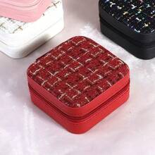 简易收纳旅行便携式珠宝收纳盒耳环戒指小首饰盒女士收纳整理器旅行必备返校宿舍收纳