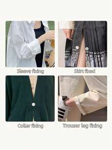 2/4 件无缝螺旋扣 - 可拆卸金属袖口紧固件，适用于毛衣、裙子、裤脚 | 混合颜色 | 时尚装饰纽扣，适用于衣领、袖口和服装修改，衣服夹子，下摆固定配件，简约夹子设计，织物夹万圣节配饰教师节 - 彩色 - 查看 8