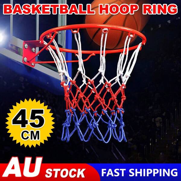 Basketball Hoop 45CM Ring Goal Net Wall Mounted Hanging Basket Rim Dunk Shooting