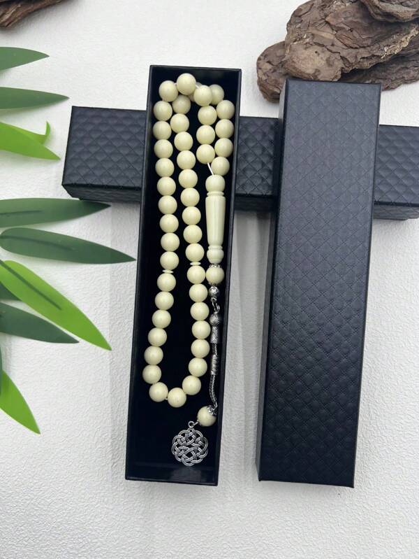 1 Set Quality Paper Gift Box, Vintage Transparent Acrylic Rosary Beads Combo Set, Easter Prayer Beads