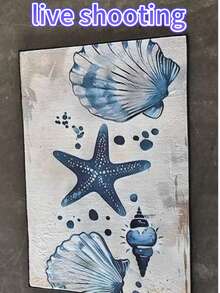 1 件海星设计厨房地垫，贝壳和海星地毯，卧室/入口/厨房/浴室/游戏室/书房区域地毯，防脏，防滑底部 - 藍白色 - 查看 4