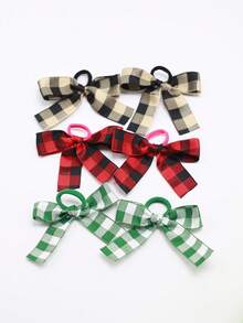 6 件装女孩学院风返校格子蝴蝶结发圈，时尚可爱甜美蝴蝶发饰，适合各种场合，马尾辫夹，发圈，发绳，学校用品