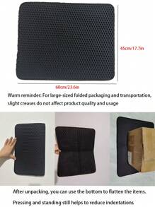 Alfombra extra grande para arena de gato de material EVA de doble capa, anti-salpicaduras y antirrastro, alfombra lavable para atrapar la arena, limpieza conveniente, disponible en múltiples tamaños