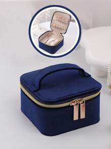 1pc Portable Multi-Functional Jewelry Box With Storage Bag, PU Leather Jewelry Ring Box Necklace Box Jewelry Box Oxidation Proof Birthday Gift, Super Large Capacity Jewelry Box For Earrings, Rings, Bracelets, Necklaces, Hair Accessories, Suitable As Gift For Girlfriends, Friends, Girls For Holiday Or Birthday Summer Goods For Women Storage Organizer Gift Back To School
