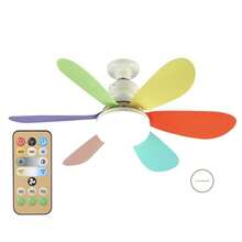Ceiling Fan With Remote Control, 3-Color Lights, 3 Speeds, With Timer Function, For Kitchen/Bathroom/Bedroom - Nhiều màu - Xem 1