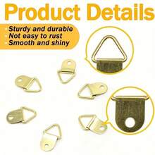 100 قطعة من الساسات المثلثة حلقات تعليق الإطارات بمسامير باللون الفضي/الذهبي/الأسود - فضي - مشاهدة 9