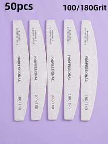 5pcs Nail File, 100/180 Grit Nail Files For Natural Nails, Professional Strong Emery Boards For Nails Doubled Sides Washable Fingernail Files Manicure Tool Set - Light Grey - View 16