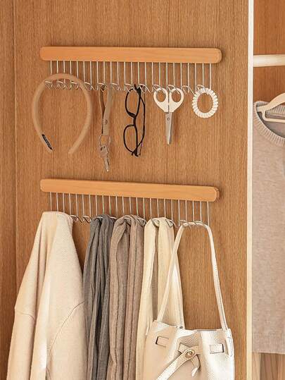 1 szt. wysuwany wieszak na biustonosze, odpowiedni do garderoby, przesuwny wieszak na paski, krawaty, koszulki, szaliki i biżuterię, oszczędza miejsce w szafie, 8/12 haczyków z każdej strony