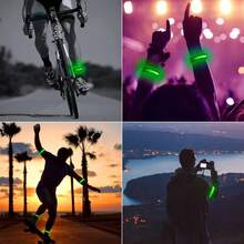 Purplecrystal Pulsera Deportiva LED Bateria incluida 3 Modos de iluminacionIP65 Impermeable brazaletes Intermitentes de Seguridad para Corredores Ciclistas Corredores campistas.35 * 2.5CM - Verde - Ver 5