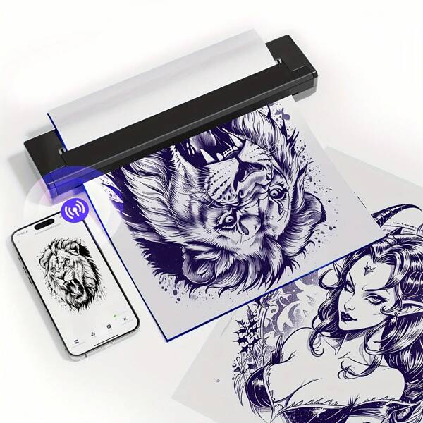 40 Blatt Tattoo Transferpapier, A4 Größe Tattoo Schablonenpapier - Hochsichtbarer lila Farbstoff, kompatibel mit PeriPage P90/Pino und allen A4 Modellen Thermotattoo Schablonendrucker, leicht zu übertragendes Tattoo Schablonenpapier, ideal für Tattoo Profis und Privatanwender, für Schulbedarf, Schulanfang