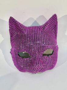 1pc Crystal-Studded Masquerade Mask For Women, Cosplay Prop, Sexy Accessory For Party & Ball Back To School