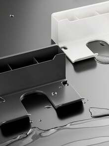 1 pièce Étagère de rangement murale en plastique de 16 cm pour salle de bain, support sans perçage pour sèche-cheveux, organisateur multifonction pour sèche-cheveux, peigne, cosmétiques et pinceaux de maquillage, étagère de salle de bain à grande capacité, support mural pour sèche-cheveux avec crochet, étagère de rangement de salle de bain sans perçage, organisateur d'outils de coiffure, décoration pratique de salle de bain, accessoires de salle de bain - Multicolore - Voir 4