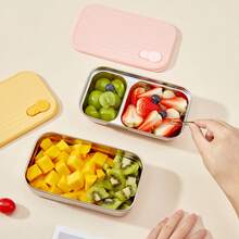 1pc 600/700ml Multifunctional 304 Stainless Steel Bento Lunch Box, Portable Leak Proof Lunch Containers With Lid, Fruit Salad Food Storage Container, Refrigeration & Dishwasher Allowable, Fresh-Keeping Box, Suitable For Student And Adult Use In Home, School, Dorm, Office, Outdoor Camping, Picnic, Travel, Back To School - Multicolor - View 8