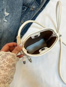 Mini Fashion Bucket Shoulder Bag For Women Wallet Purse Wallet - White - View 5