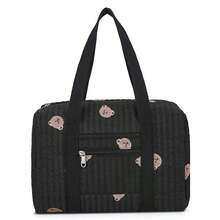 大容量手提妈咪包，带奶瓶和尿布收纳的尿布包，绣花熊孕妇包