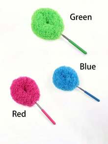 1 件家居清洁工具，家用吸尘器，吊扇除尘刷，可重复使用，带延长杆，可调节 32 英寸，适用于清洁墙壁、书架、家具、窗户、天花板除尘刷 - 彩色 - 查看 8