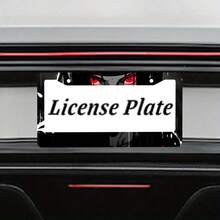 2PC Black Red Anime Eyes 2-Hole License Plate Frame Aluminum Material 6x12 Inches With Screw Set Cartoon Interesting Car Decoration Standard US License Plate Size - 12x6 Inch - View 7