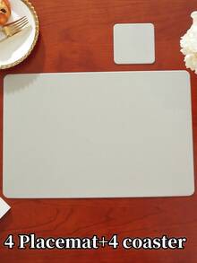 8/12pcs Hotel/Restaurant Placemats/Coasters Set, Rectangular, High-End Tablemats, Easy To Clean, Multi-Color Heat-Insulating Pads To Protect Tabletops, Suitable For Weddings, Parties, Home, Hotel Kitchen, Festive Decoration