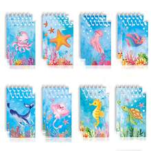 8pcs Ocean Themed Spiral Notebooks - Colorful Marine Animal Design Mini Memo Pads For Birthday Party, Ocean Events