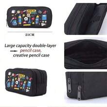 [Large Capacity Oxford Pencil Bag] Portable Pencil Case Cute Cartoon Animal Stationery Bag School Supplies Storage Bag Double-Layer Large Capacity Oxford Pencil Bag Gift Back To School Supplies School Essentials Stationery Supplies Cute Erasable Crystal Blue Gel Pens Utiles Es Bonitos - Multicolor - View 8