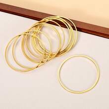 20pcs 60mm & 80mm Thick Brass Closed Hoop Earrings - 60mm - View 3
