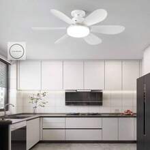 Ventilador de Techo con Control Remoto de Luces 3 Colores,3 Velocidades,Con Función de Temporizador,para Cocina/Baño/Dormitorio, Temporada de regreso a clases - Blanco - Ver 6