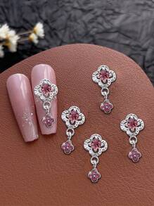 10pcs 3D Gold Silver Hollow Flower Pendant Nail Art Decoration Japanese Korean Style Alloy Flowers Nail Charms Exquisite Luxury Y2K Metal Nail Accessories Shiny White Pink Rhinestone Pearl Nail Gems DIY Suitable For Acrylic Press Nails Phone Case Shoes Clothes Bags Nail Supplies