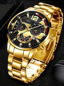 5 Stücke Herren Business Sport Lässig Uhr Set, modisch und schön, ein Muss für Männer, Alltagsgebrauch, Feiertagsparty, Geburtstagsgeschenk