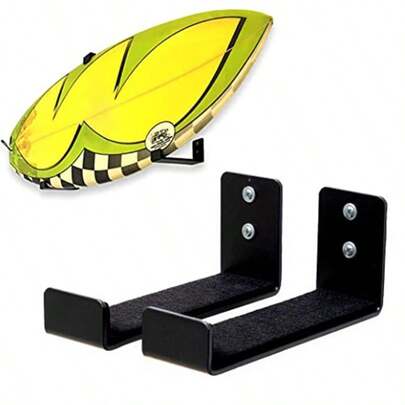 Soporte de pared para tablas de surf minimalista original Naked Surf, de aluminio negro resistente, para exhibición y almacenamiento de tablas de surf. Soporta hasta 30 tablas.