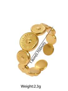 1pc Vintage Stainless Steel Open Ring, Suitable For Women's Daily, Party, And Holiday Wear