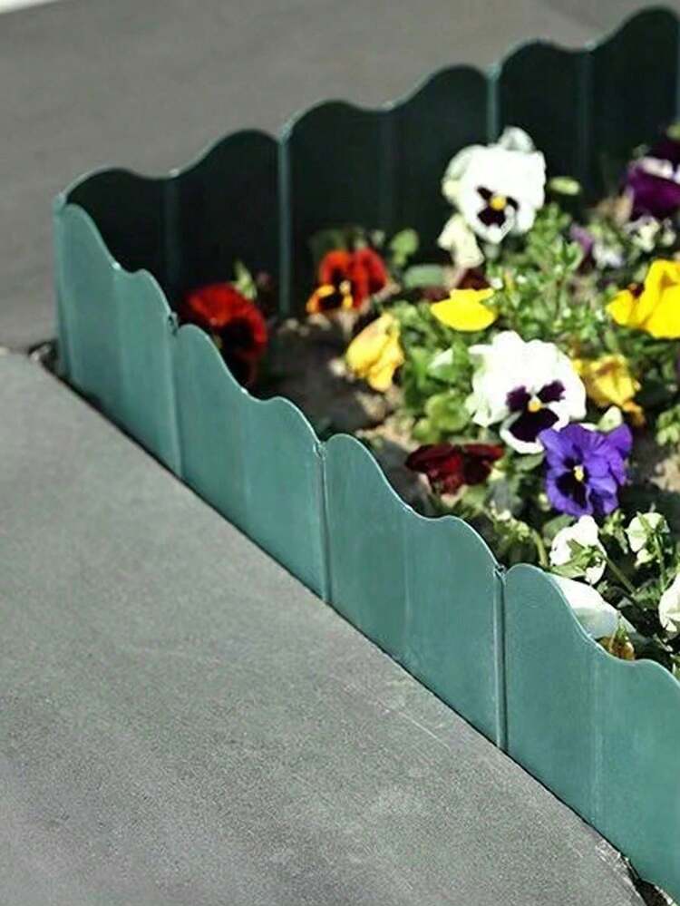Sunnyglade Bordi Decorativi Da Giardino In Plastica Riciclata - 12 Pezzi 58x15 Cm - Verde Scuro, Flessibili, Senza Scavo - 2