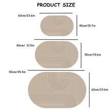 1/3 Pcs Bathroom Set, Silicone Anti-Slip Mats, Minimalist Linear Design, U-Shaped Toilet Lid Cover & Bath Mats, 2.5mm Thick Entryway Decor Bathroom Kitchen Decor Kitchen Rug