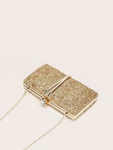 女士时尚优雅亮片手拿包 - 金色 - 查看 3