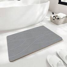 石纹浴室地垫，硅胶材质，防滑吸水，适用于浴室、地板，石纹浴室地垫，快干易清洁，灰色、白色浴室地垫/入口地垫，厨房地毯