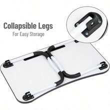 Mind Reader Lap Desk Mesa Portátil para Laptop Soporte para Cama con Patas Plegables Mesa para Sofá MDF 23.25 x 13.75 x 10.5 Pulgadas Color Negro Escritorio Organizador